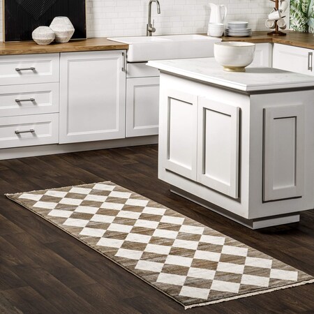Nuloom Meline Checkered Fringe Area Rug 2ft 8in x 7ft 10in BDSN31A-2808